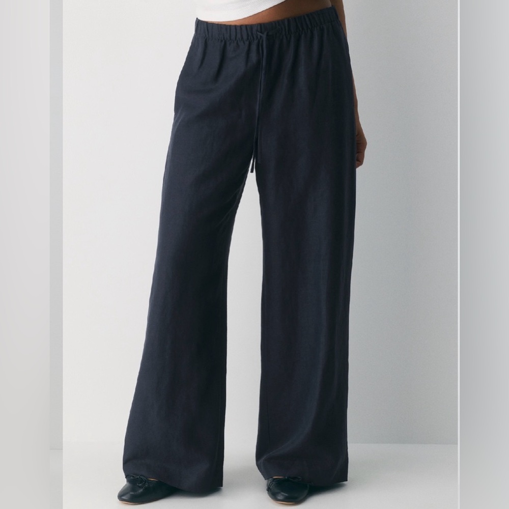 ARITZIA CRUISE LINEN LODGE PANT (DARK KNIGHT NAVY)
